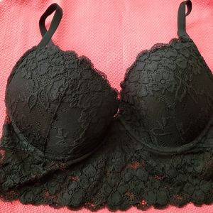 H&M lace bra top black 34 D